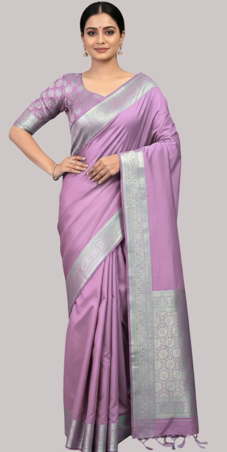 Banarasi tissue silk saree ( Gromia Pink )
