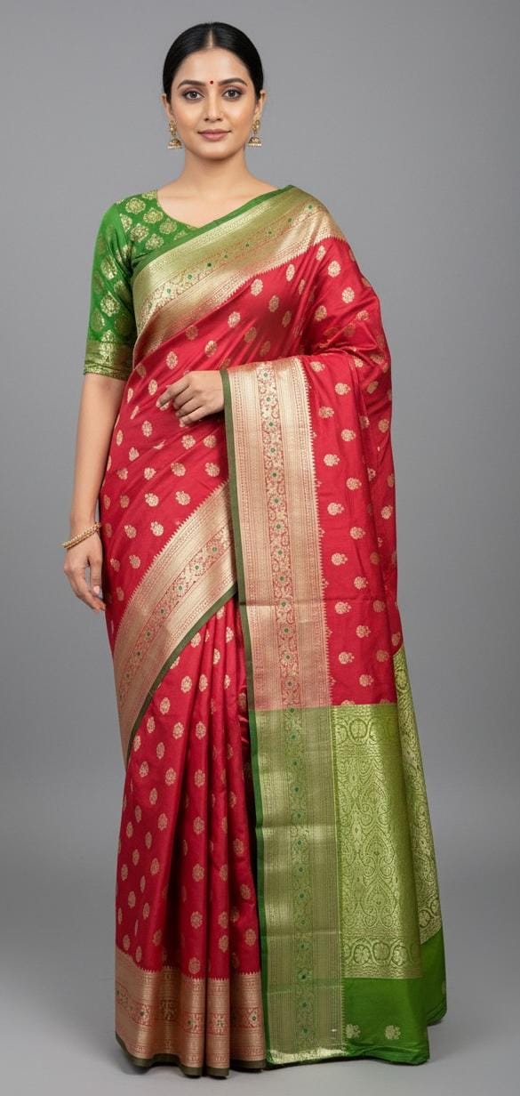 Banarasi moon silk saree ( Red color ) (Copy)