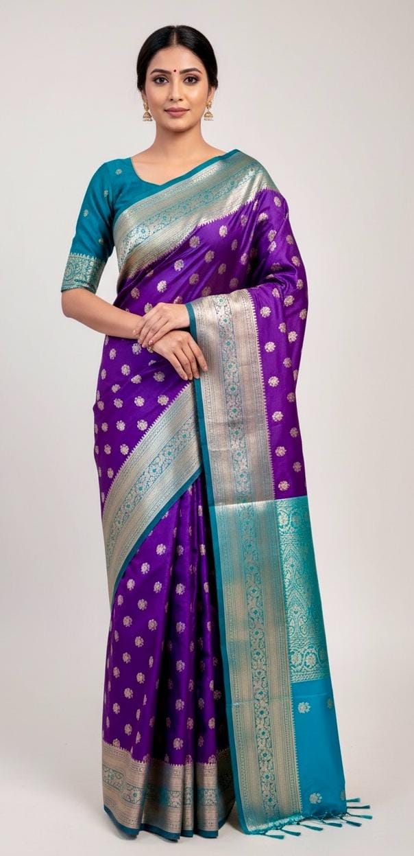 Banarasi manual silk saree ( wine color )