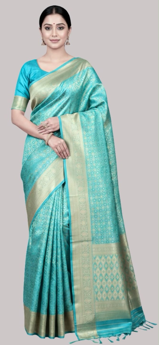 Banarasi mango silk saree ( Sea Green color )