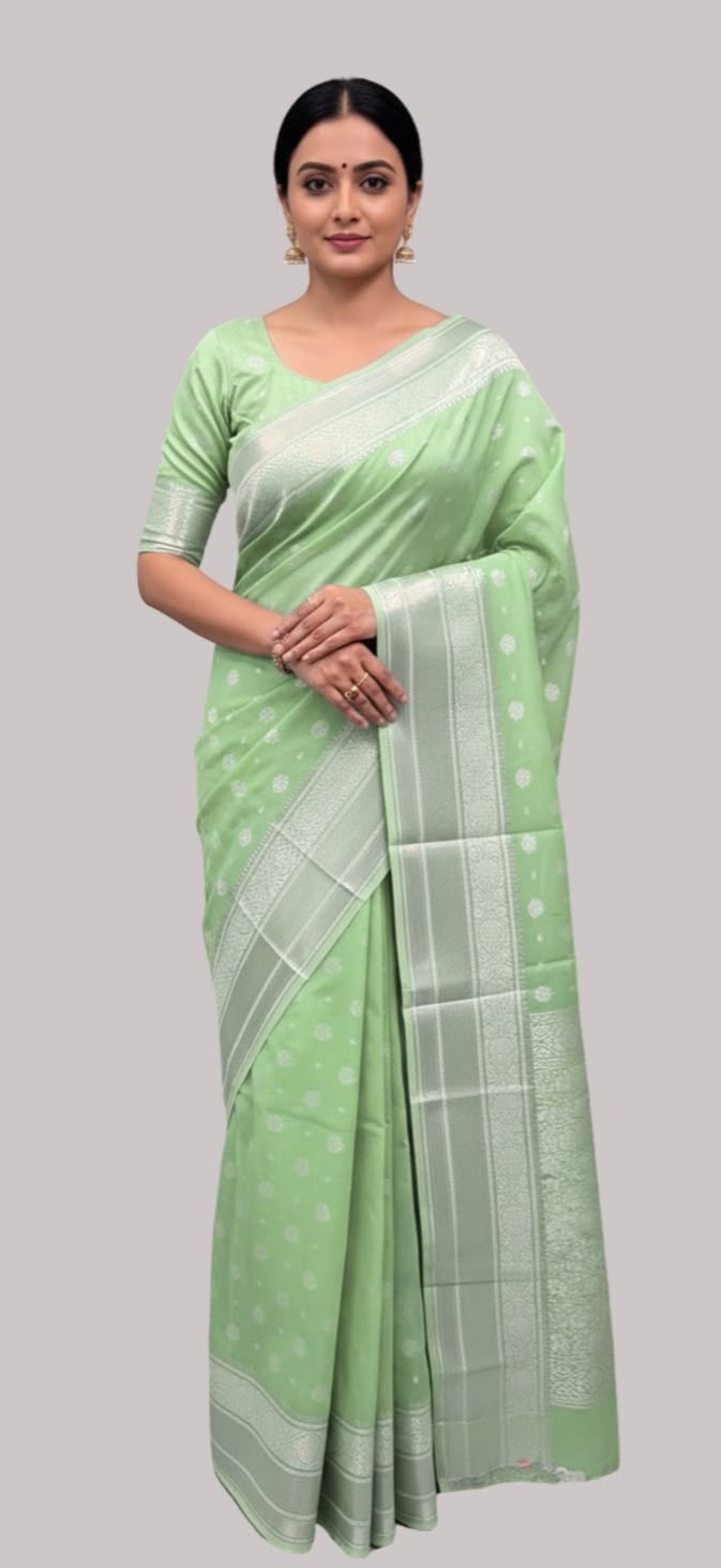 Banarasi dupion silk saree ( Sea green color )