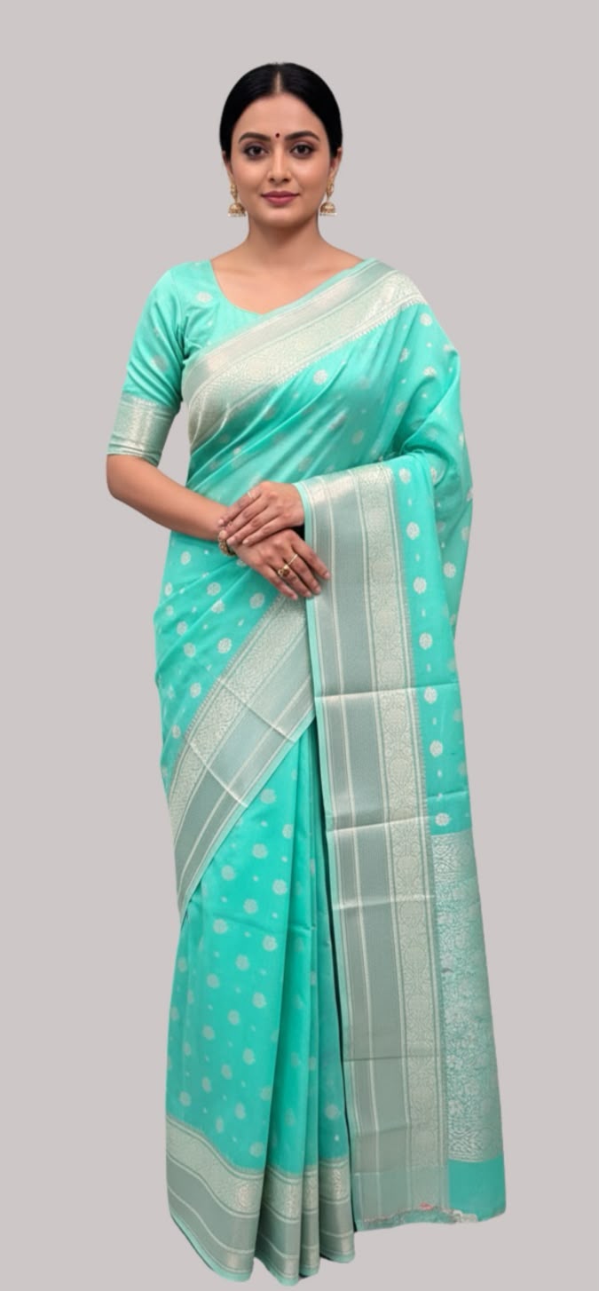 Banarasi dupion silk saree ( Sky Blue Color )