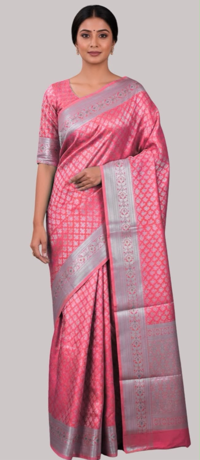 Banarasi tissue silk saree ( Pink color )