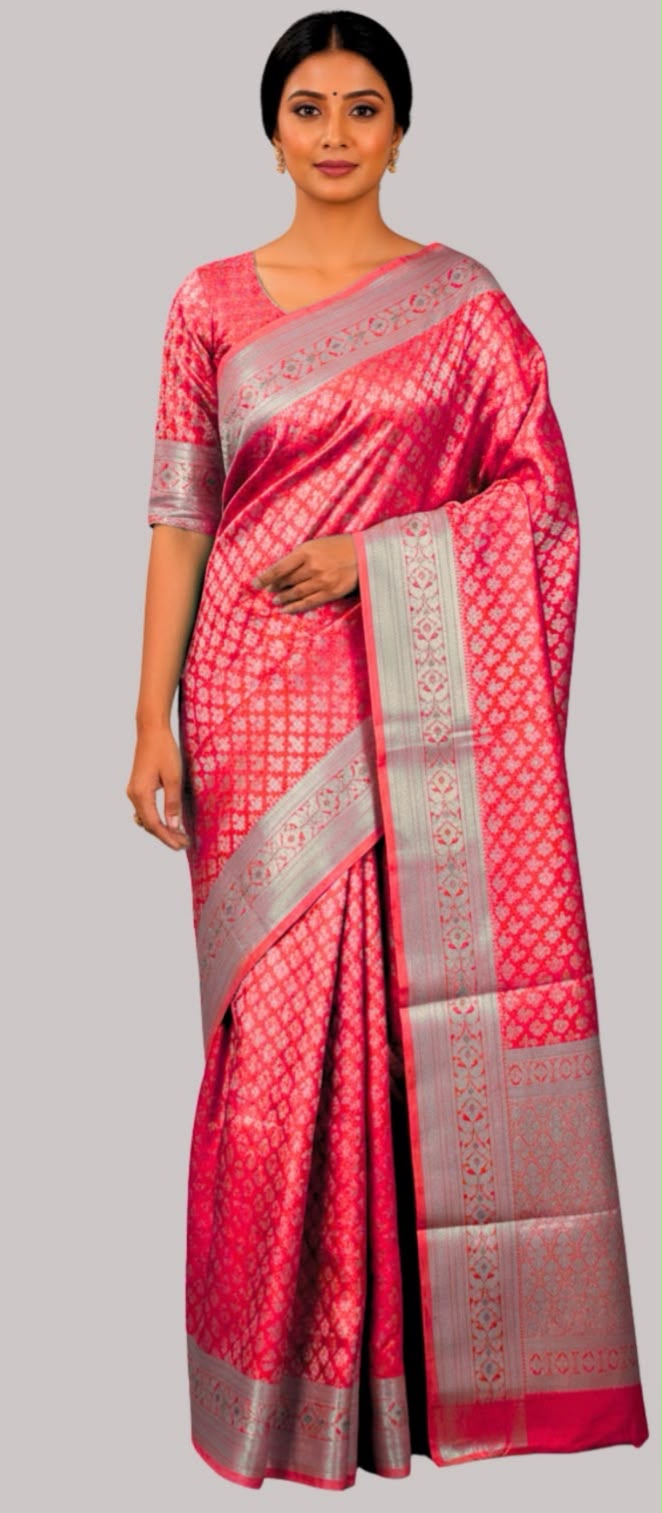 Banarasi tissue silk saree ( Red Color )