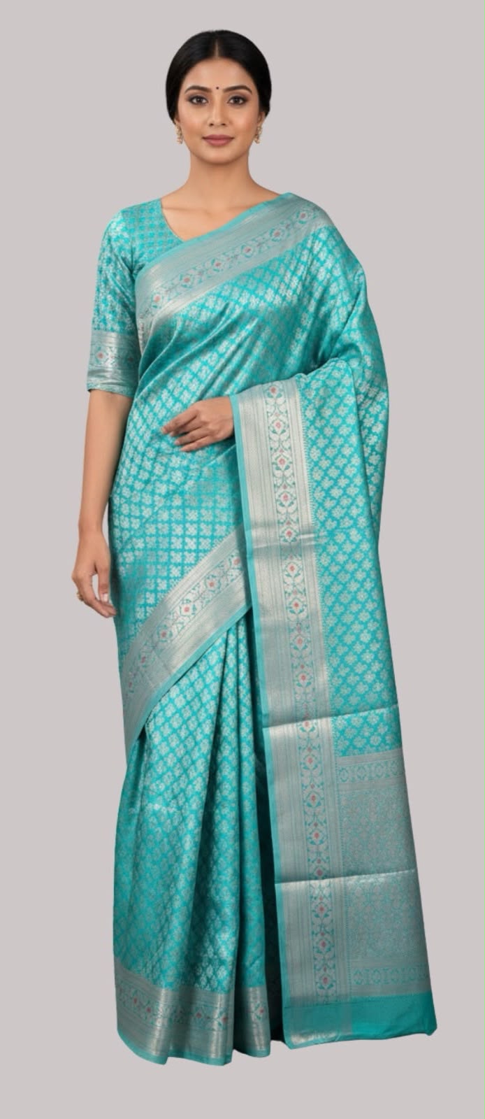Banarasi tissue silk saree ( Sky Blue Color)