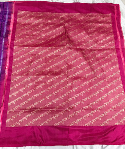 Pure katan silk saree with Resham buti color (brinjal)